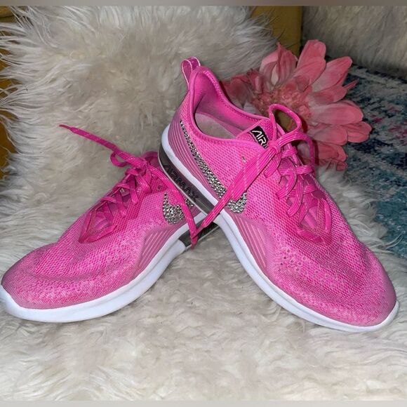 Nike Air Max Women’s Rhinestone Swoosh Pink 8.5 - Picture 1 of 11